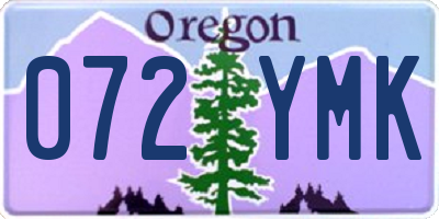 OR license plate 072YMK