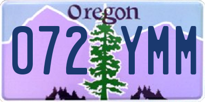 OR license plate 072YMM