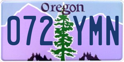 OR license plate 072YMN