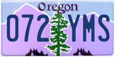 OR license plate 072YMS