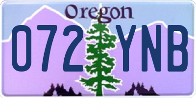 OR license plate 072YNB