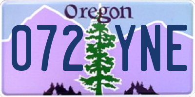 OR license plate 072YNE