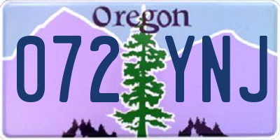 OR license plate 072YNJ