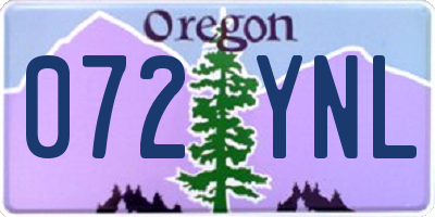 OR license plate 072YNL