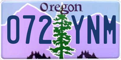 OR license plate 072YNM