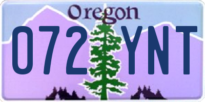 OR license plate 072YNT