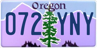 OR license plate 072YNY