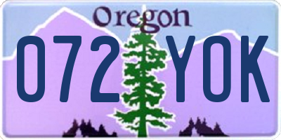 OR license plate 072YOK