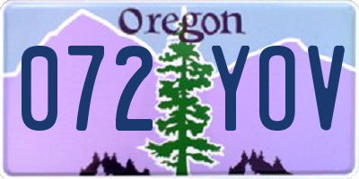 OR license plate 072YOV