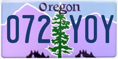 OR license plate 072YOY