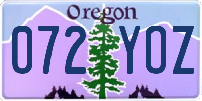 OR license plate 072YOZ