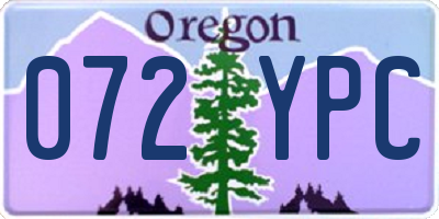 OR license plate 072YPC