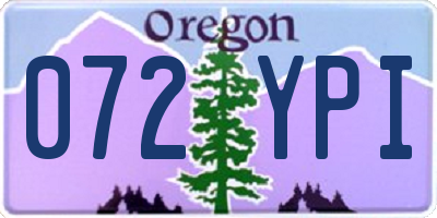 OR license plate 072YPI