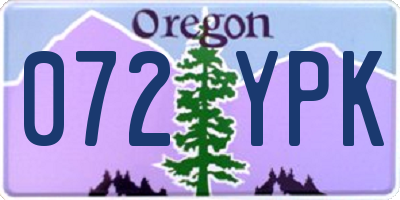 OR license plate 072YPK