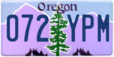 OR license plate 072YPM