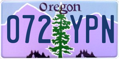 OR license plate 072YPN