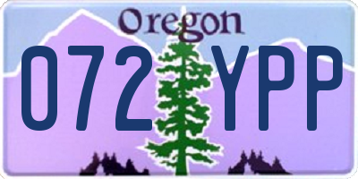 OR license plate 072YPP