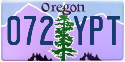 OR license plate 072YPT