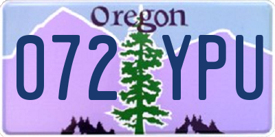 OR license plate 072YPU