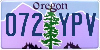 OR license plate 072YPV