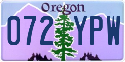 OR license plate 072YPW