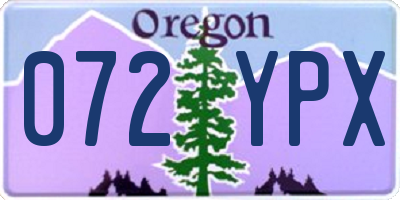 OR license plate 072YPX
