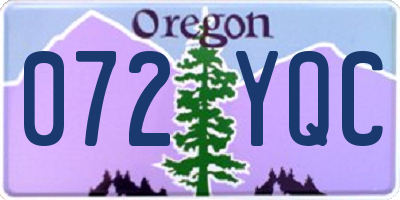 OR license plate 072YQC
