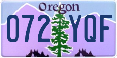 OR license plate 072YQF