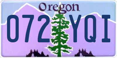 OR license plate 072YQI
