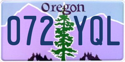 OR license plate 072YQL