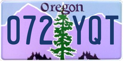 OR license plate 072YQT