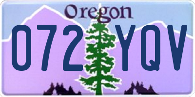 OR license plate 072YQV