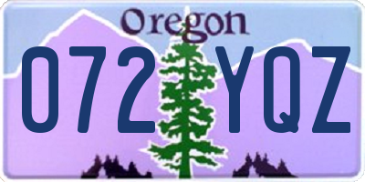 OR license plate 072YQZ
