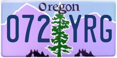 OR license plate 072YRG