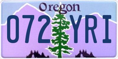 OR license plate 072YRI