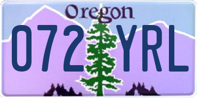 OR license plate 072YRL