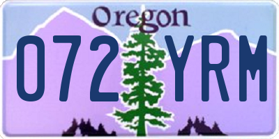 OR license plate 072YRM