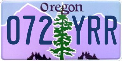 OR license plate 072YRR
