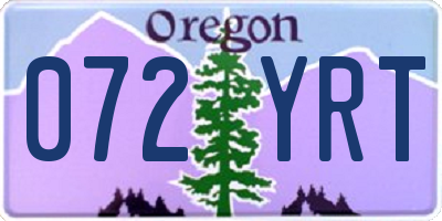 OR license plate 072YRT