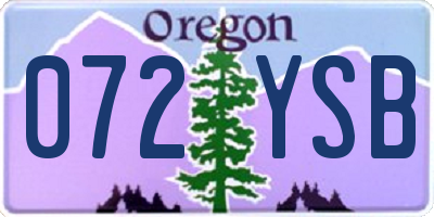 OR license plate 072YSB