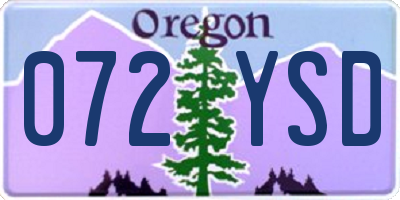 OR license plate 072YSD