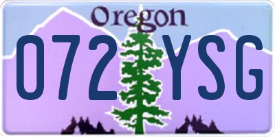OR license plate 072YSG