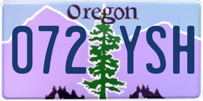 OR license plate 072YSH