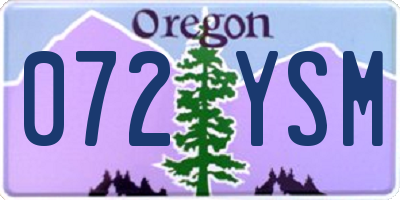 OR license plate 072YSM