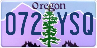 OR license plate 072YSQ
