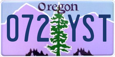 OR license plate 072YST
