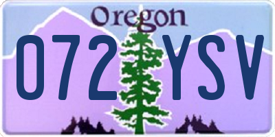OR license plate 072YSV