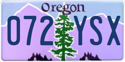 OR license plate 072YSX