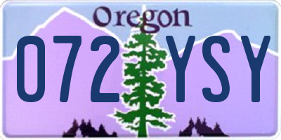 OR license plate 072YSY