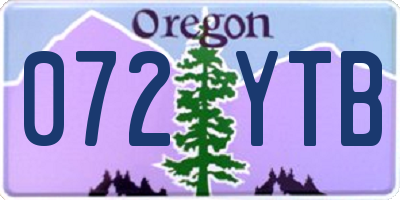 OR license plate 072YTB